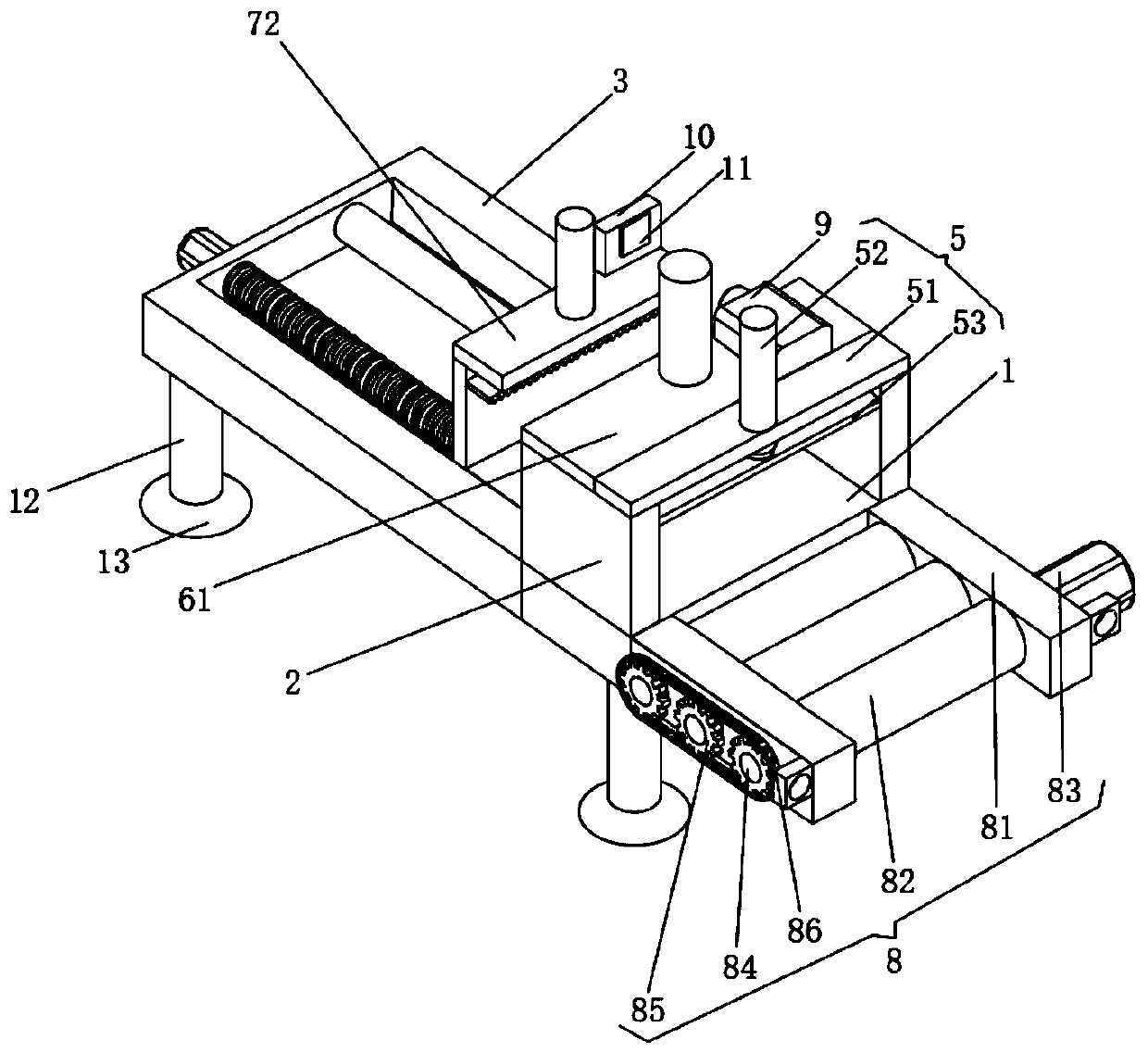 Fixed-length measuring device for saw cutting of sectional bars