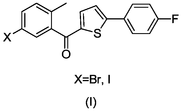 Method for preparing canagliflozin intermediate 2-(4-fluorophenyl)-5-[(5-halogen-2-methylphenyl)methyl]thiophene