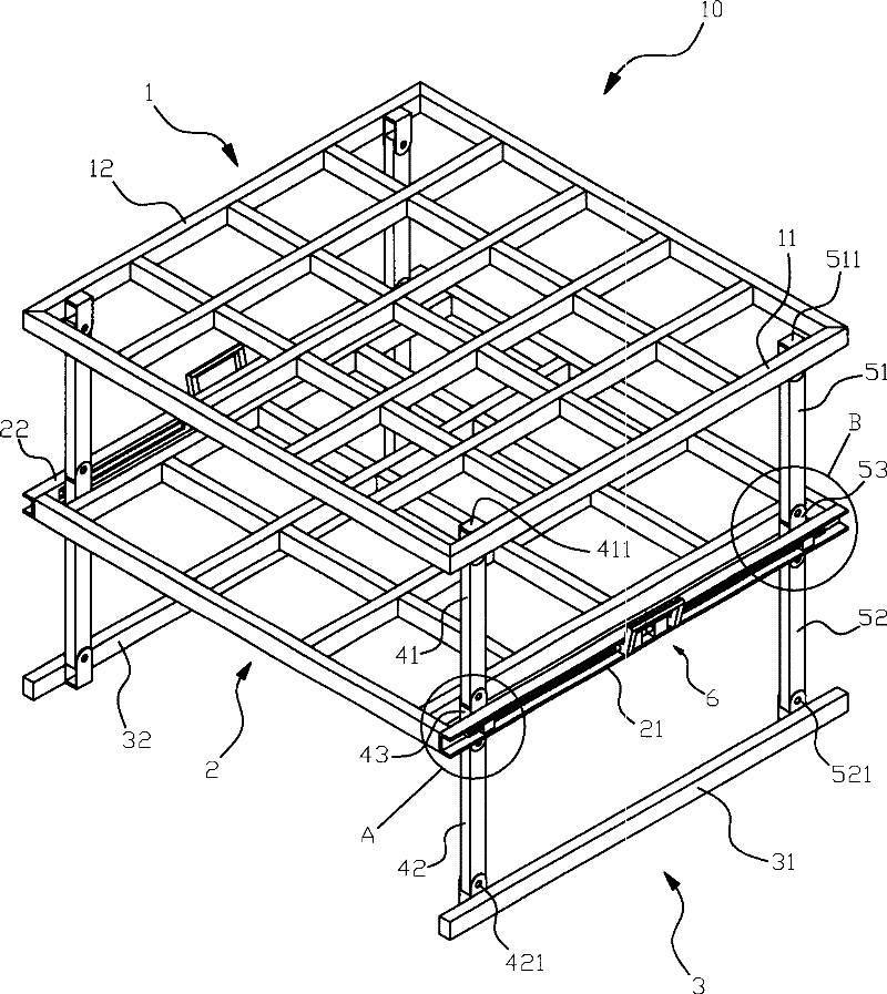 Containerized goods loading and transporting shelves