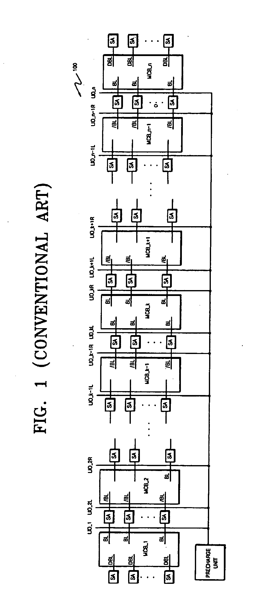Method of precharging local input/output line and semiconductor memory device using the method