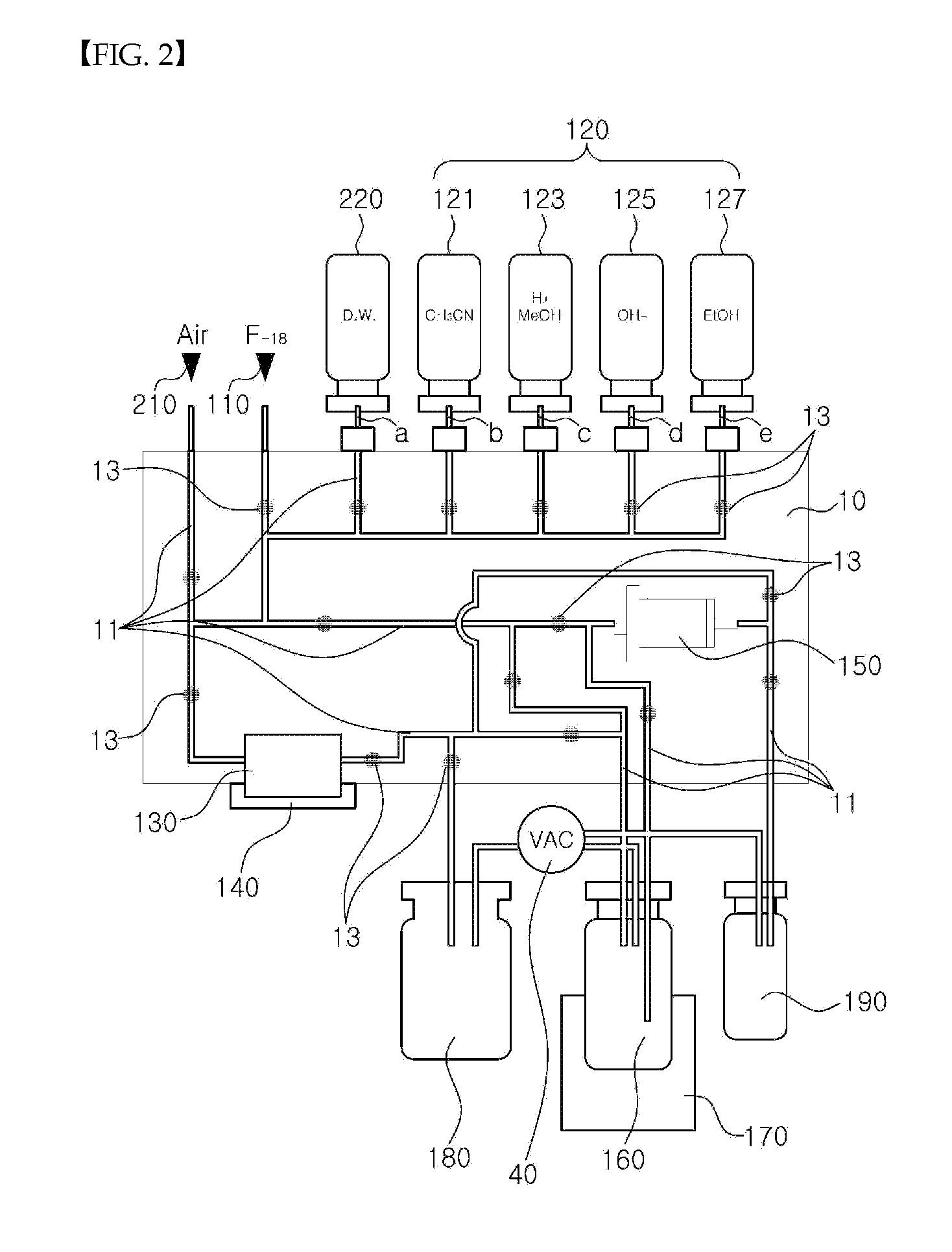 Apparatus and method for synthesizing f-18 labeled radioactive pharmaceuticals