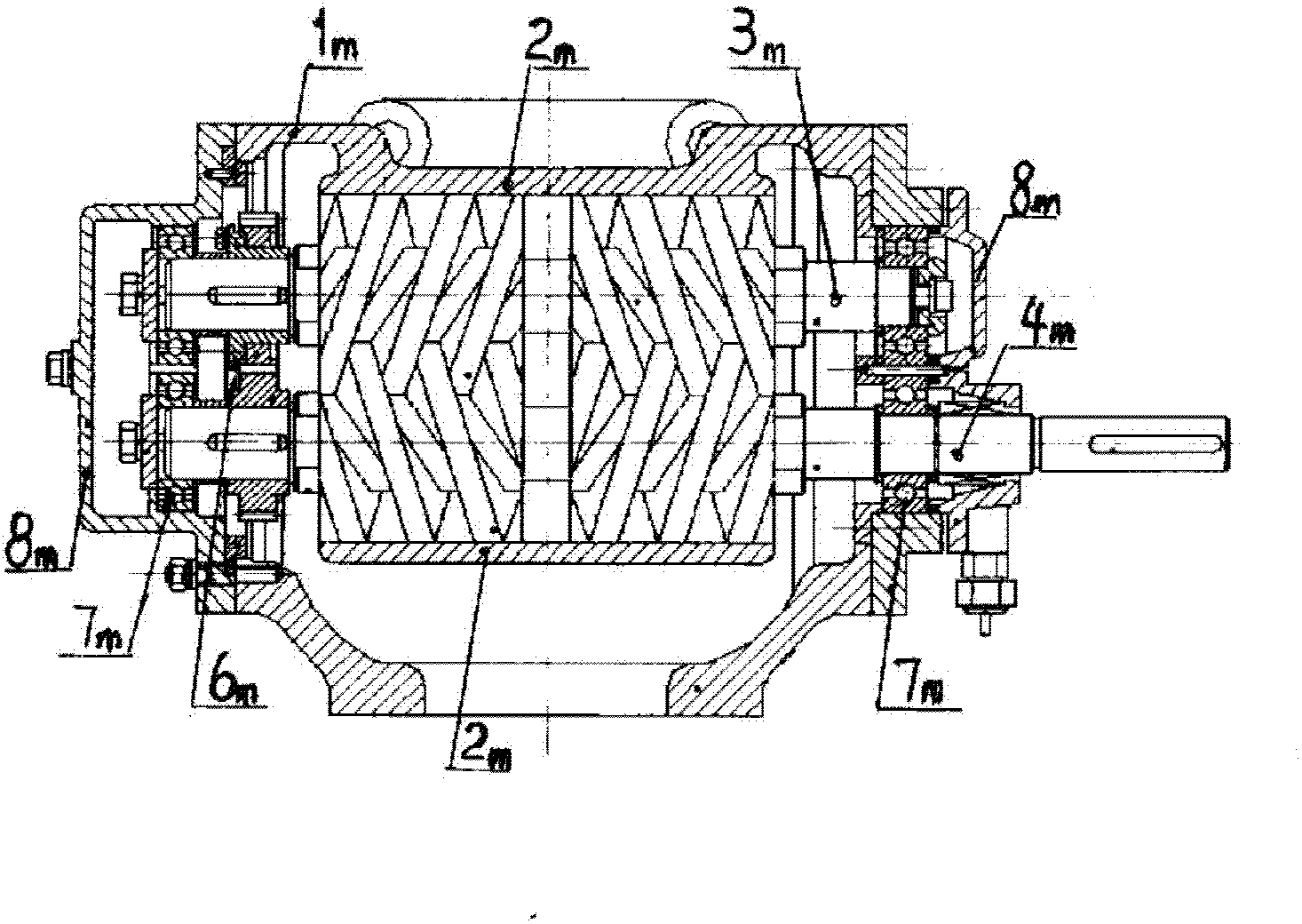 Double-screw pump without bearing