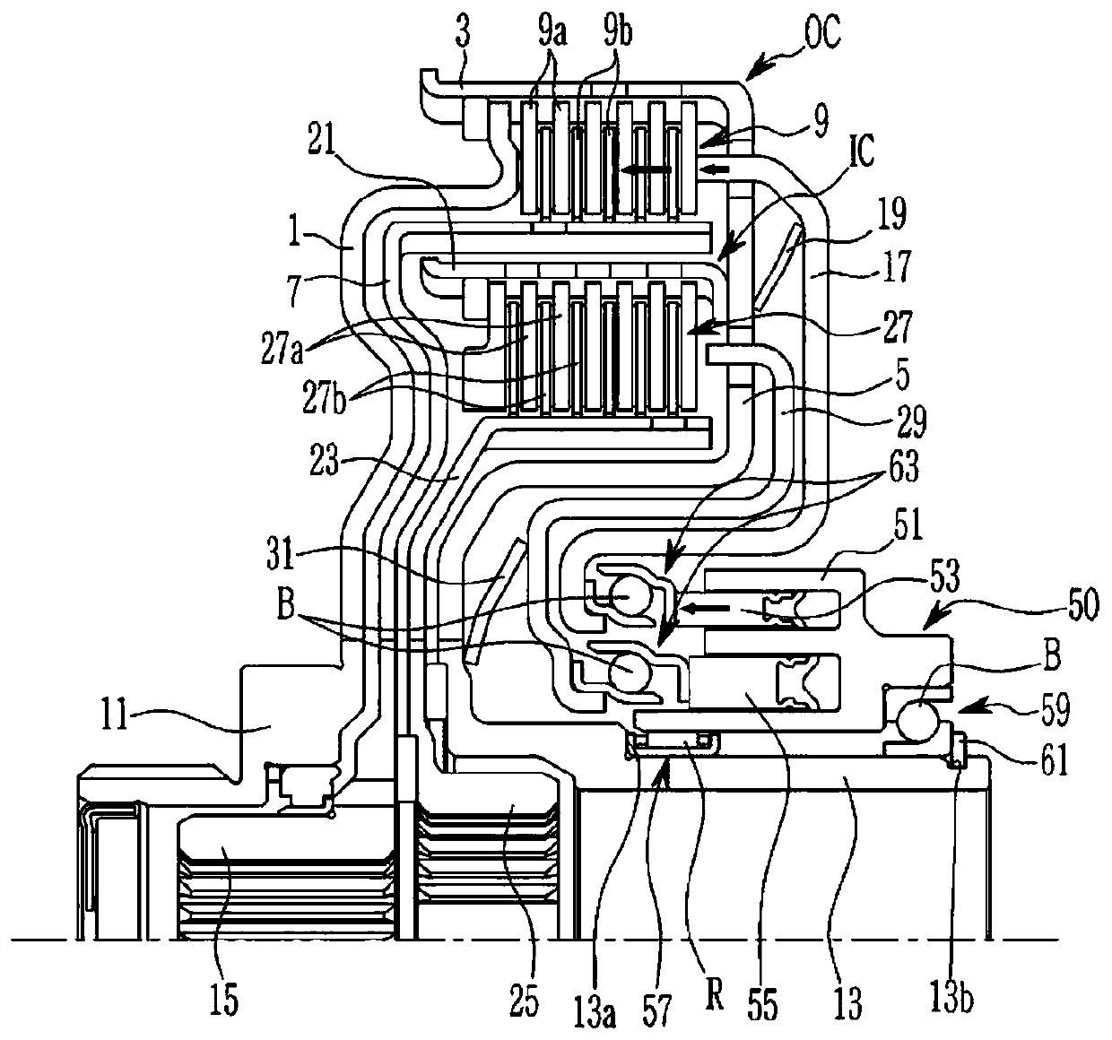 Dual clutch device for vehicle