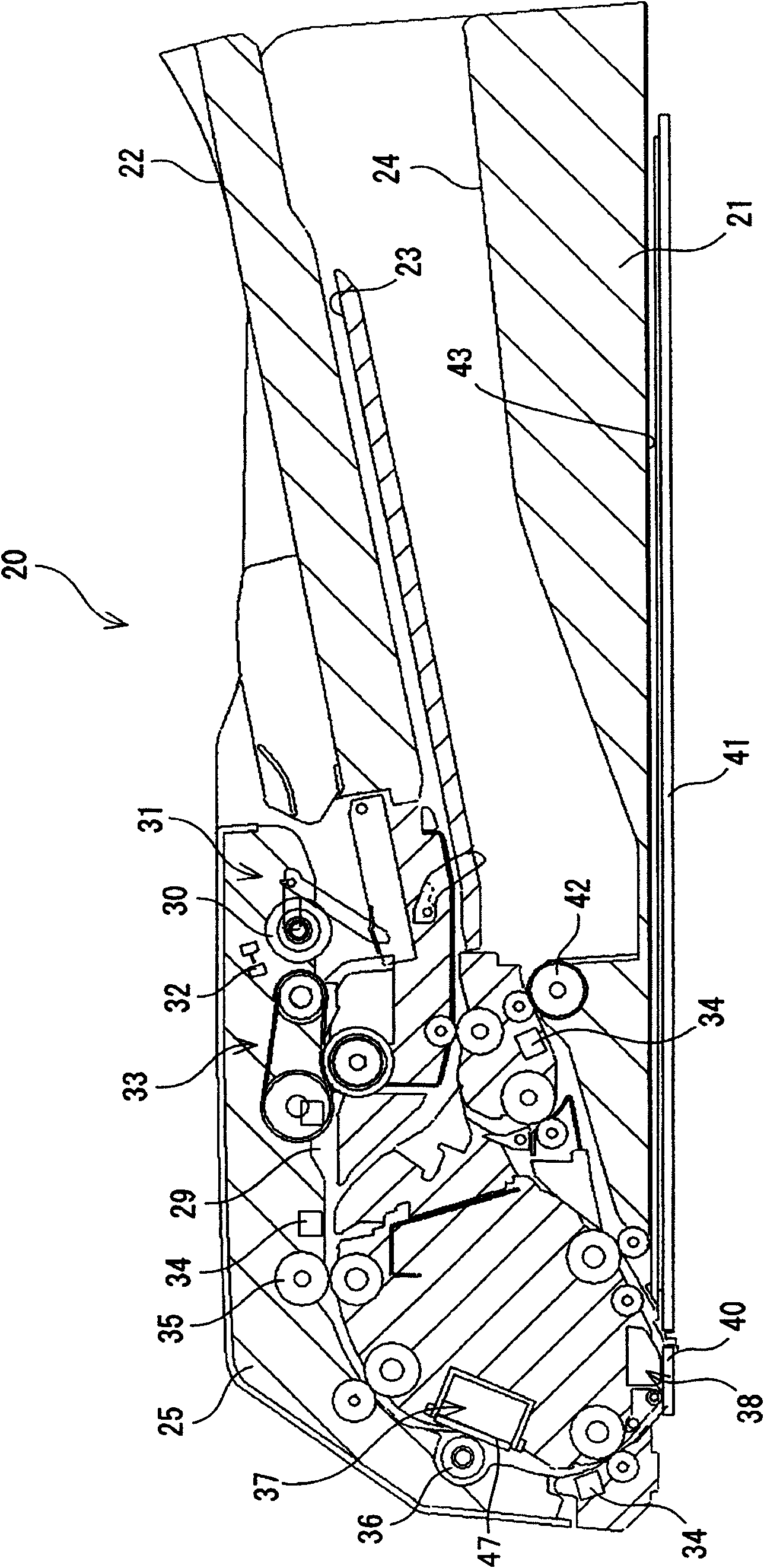 Document feeding device, image reading device and image forming device equipped with same