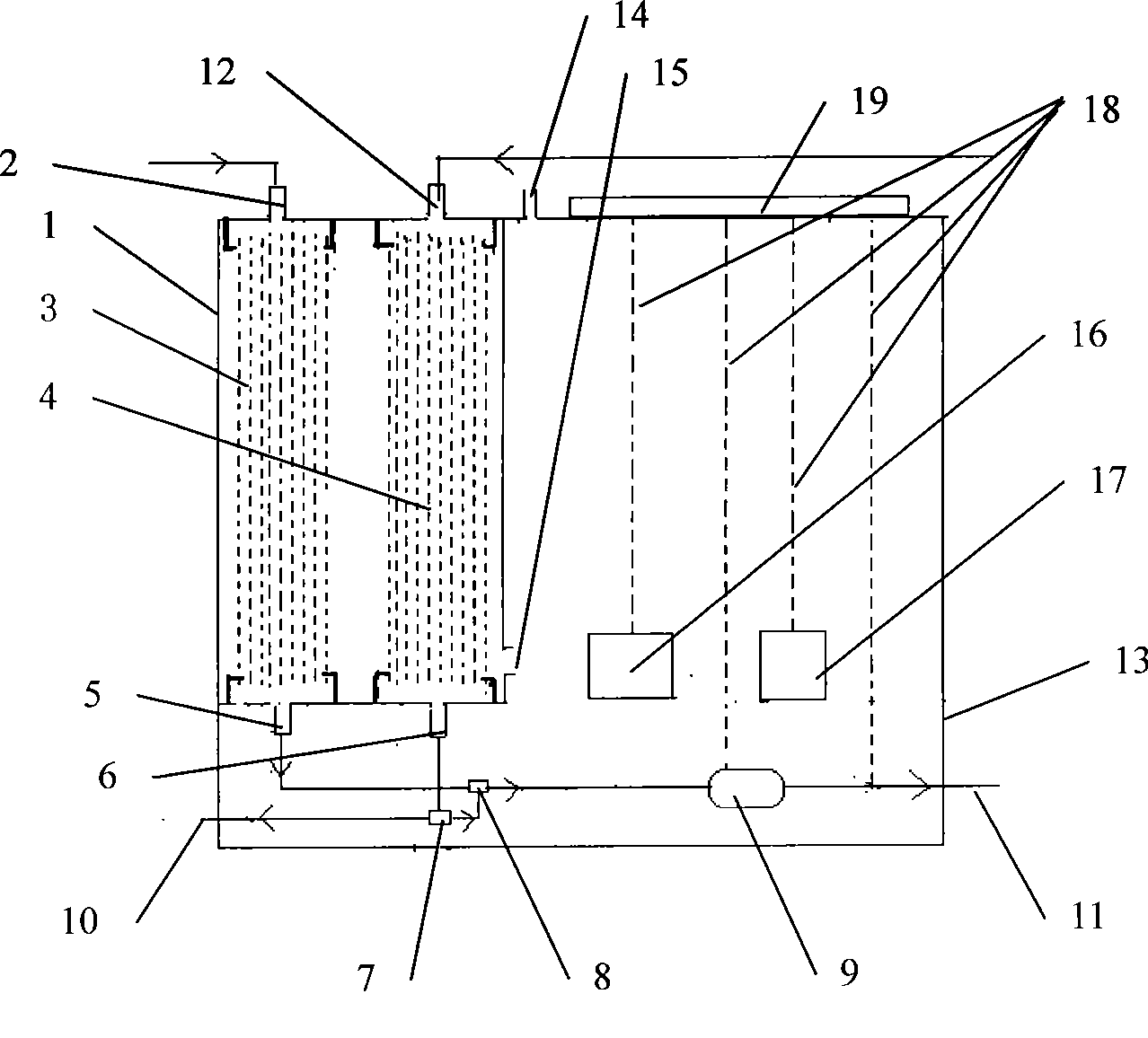 Extracorporeal circulation pool of artificial liver support system