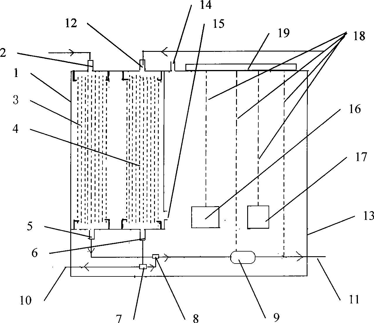 Extracorporeal circulation pool of artificial liver support system