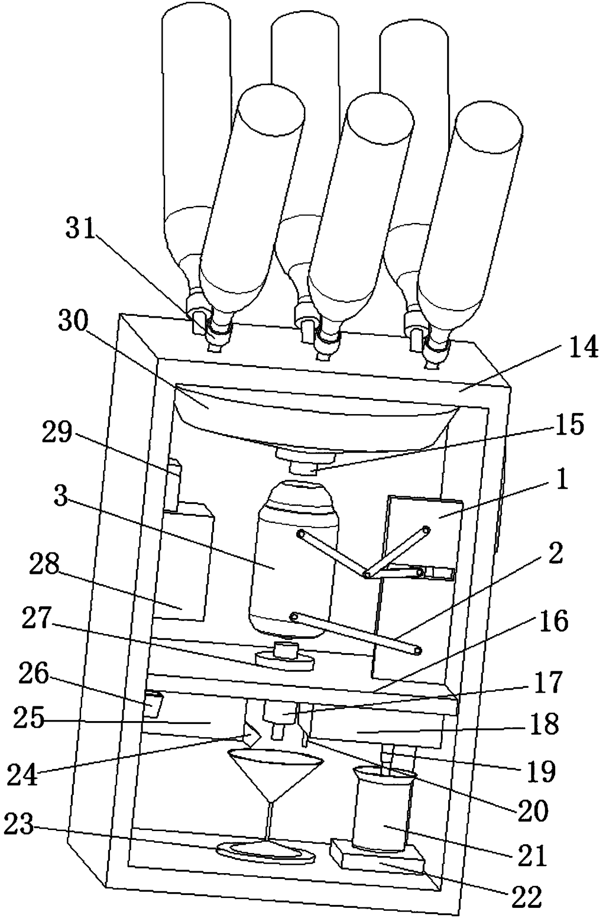 Cocktail mixing machine rocking mechanism