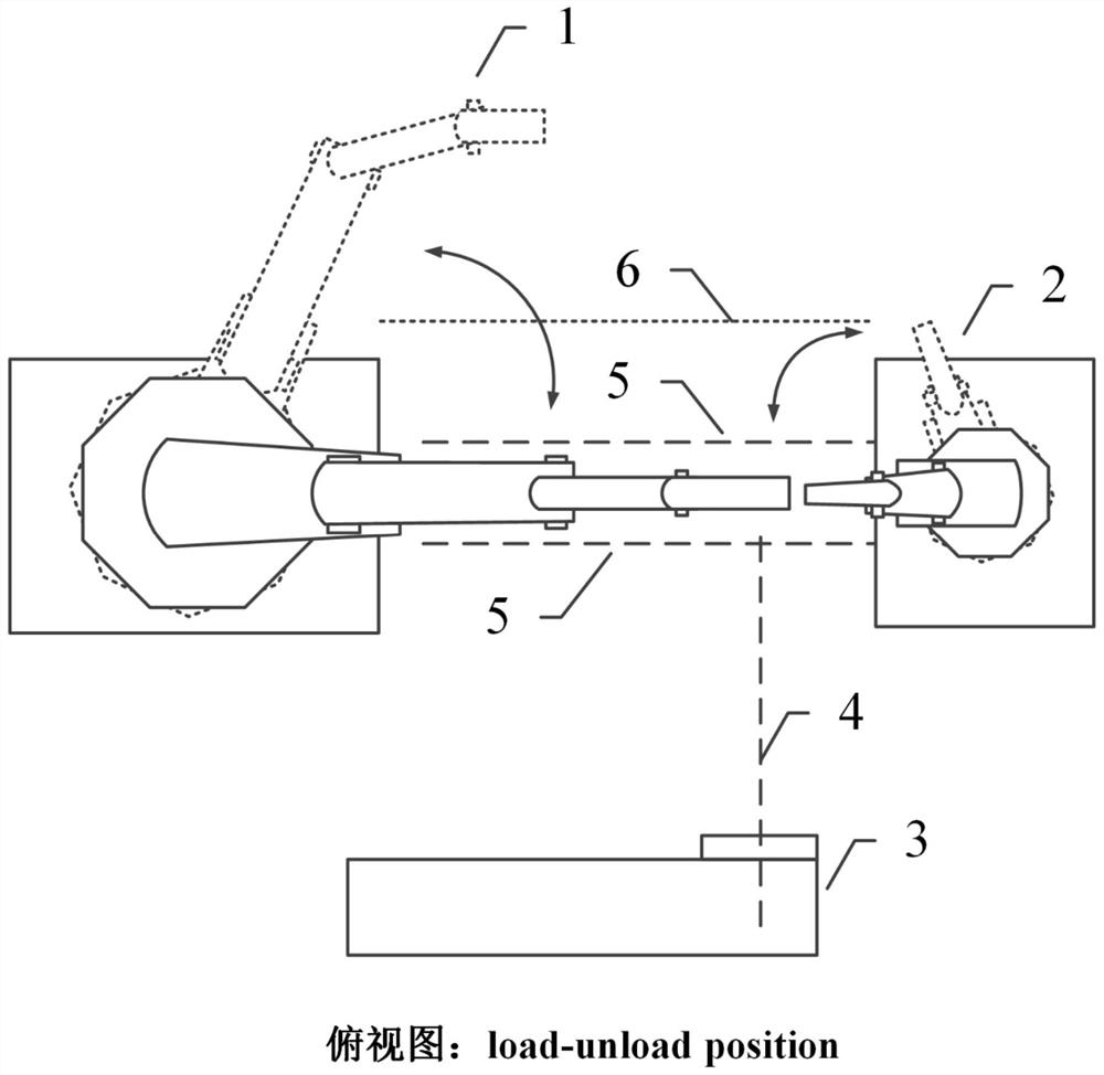 A non-interference laser shock peening method with two-robot linkage