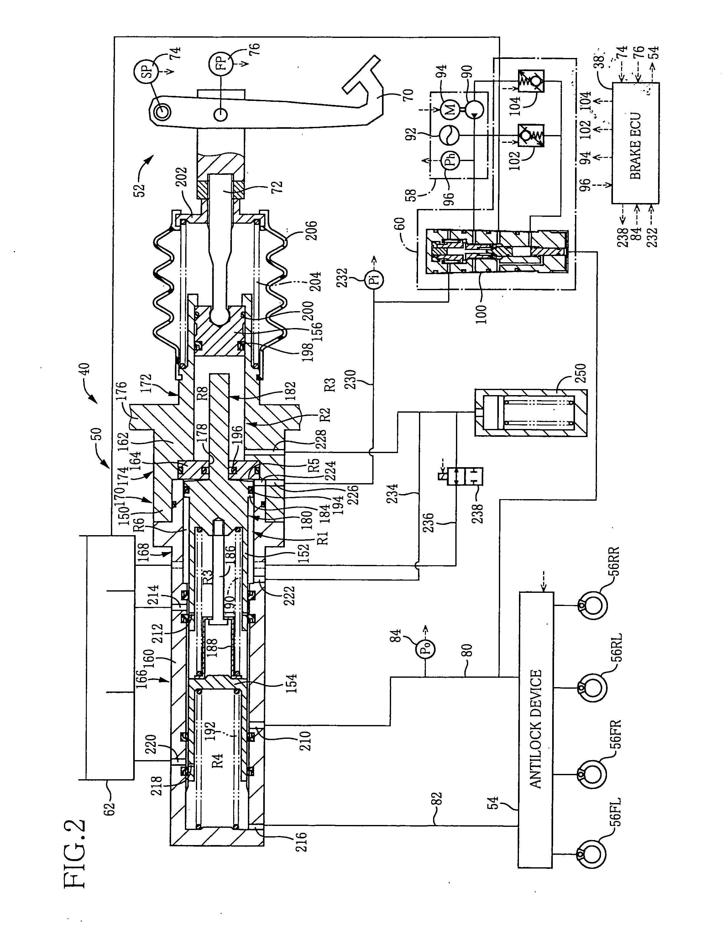 Master cylinder device and hydraulic brake system using the same