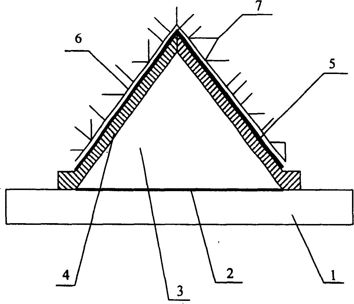 Panel display with integrated triangle tapered grid cathode structure and its making process