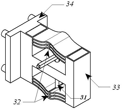 A variable stiffness damping device with embedded coupling beams and its working method