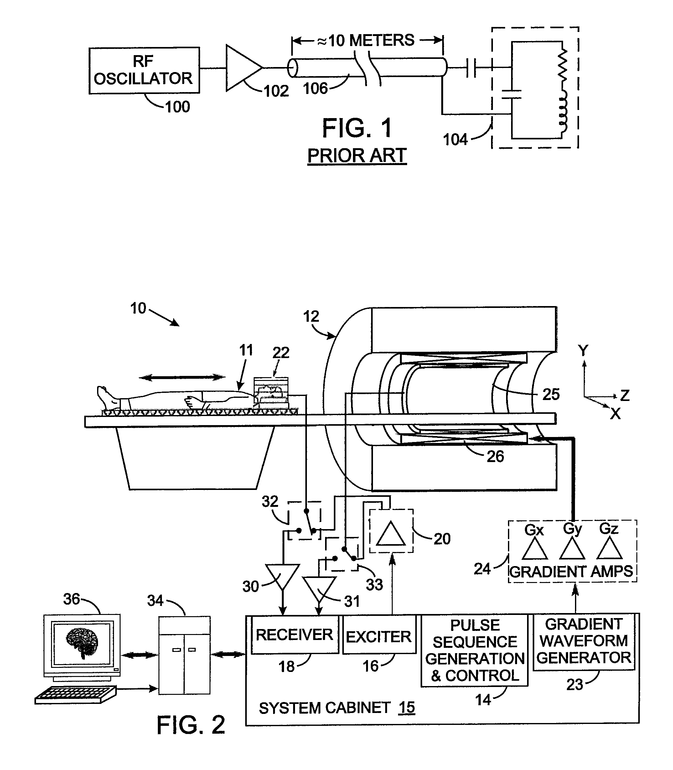 Magnetic resonance imaging system with a class-E radio frequency amplifier having a feedback circuit