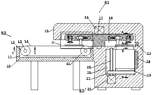 Clamping storage device for conveying ceramic plates