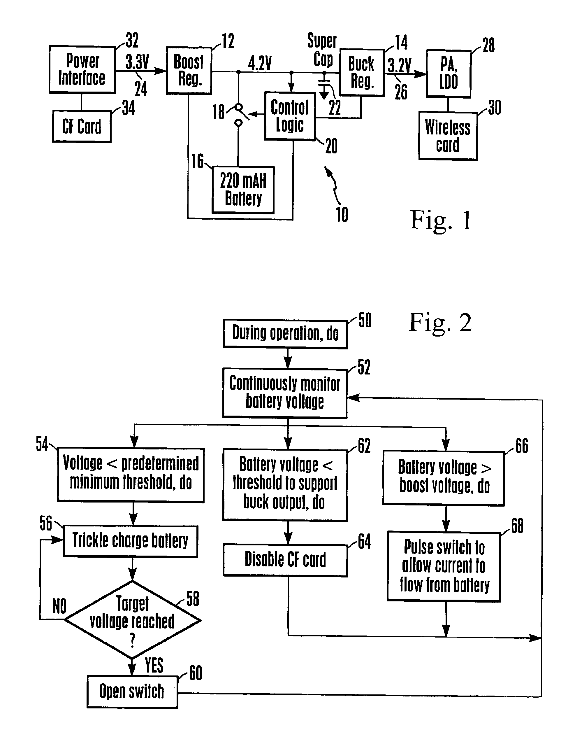 System and method for reducing external battery capacity requirement for a wireless card