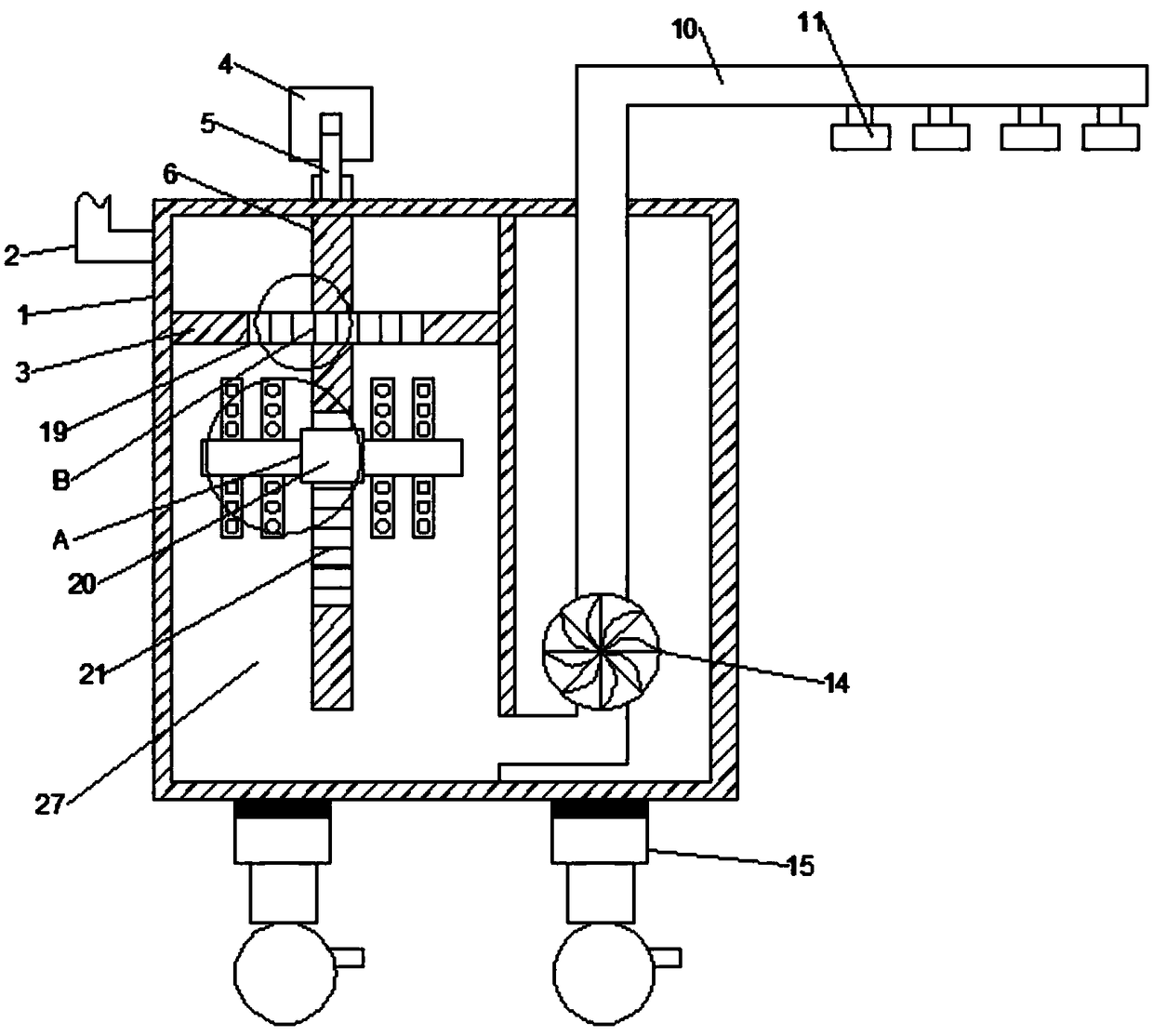 Herbicide spraying device for municipal garden