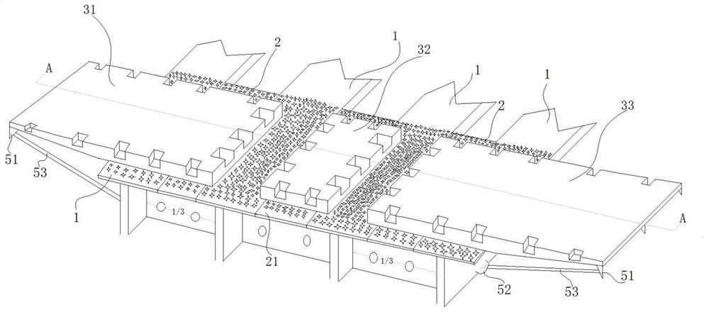 Fabricated cantilever composite structure bridge and construction method thereof