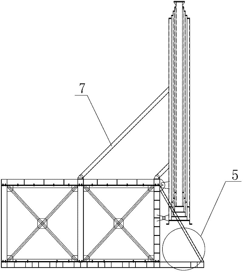 A hydraulic lifting tower