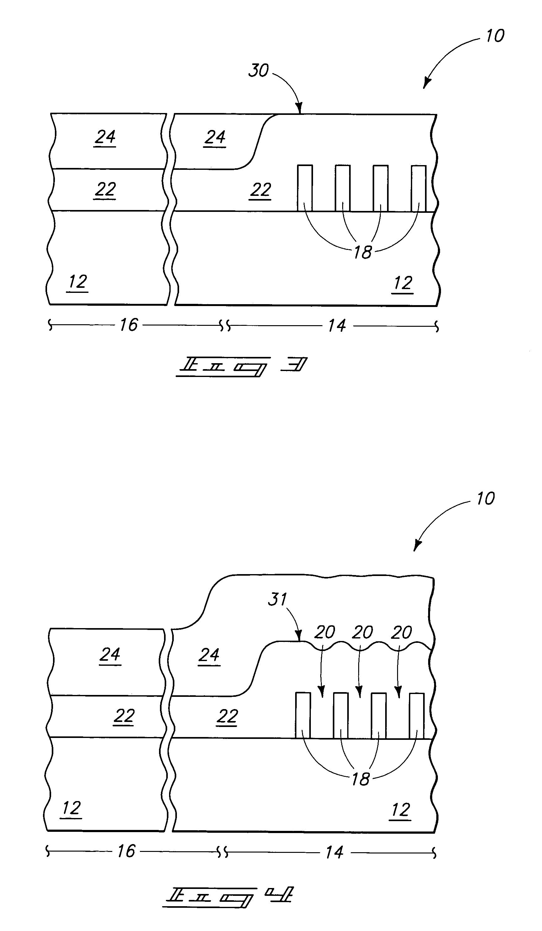 Methods of forming planarized surfaces over semiconductor substrates