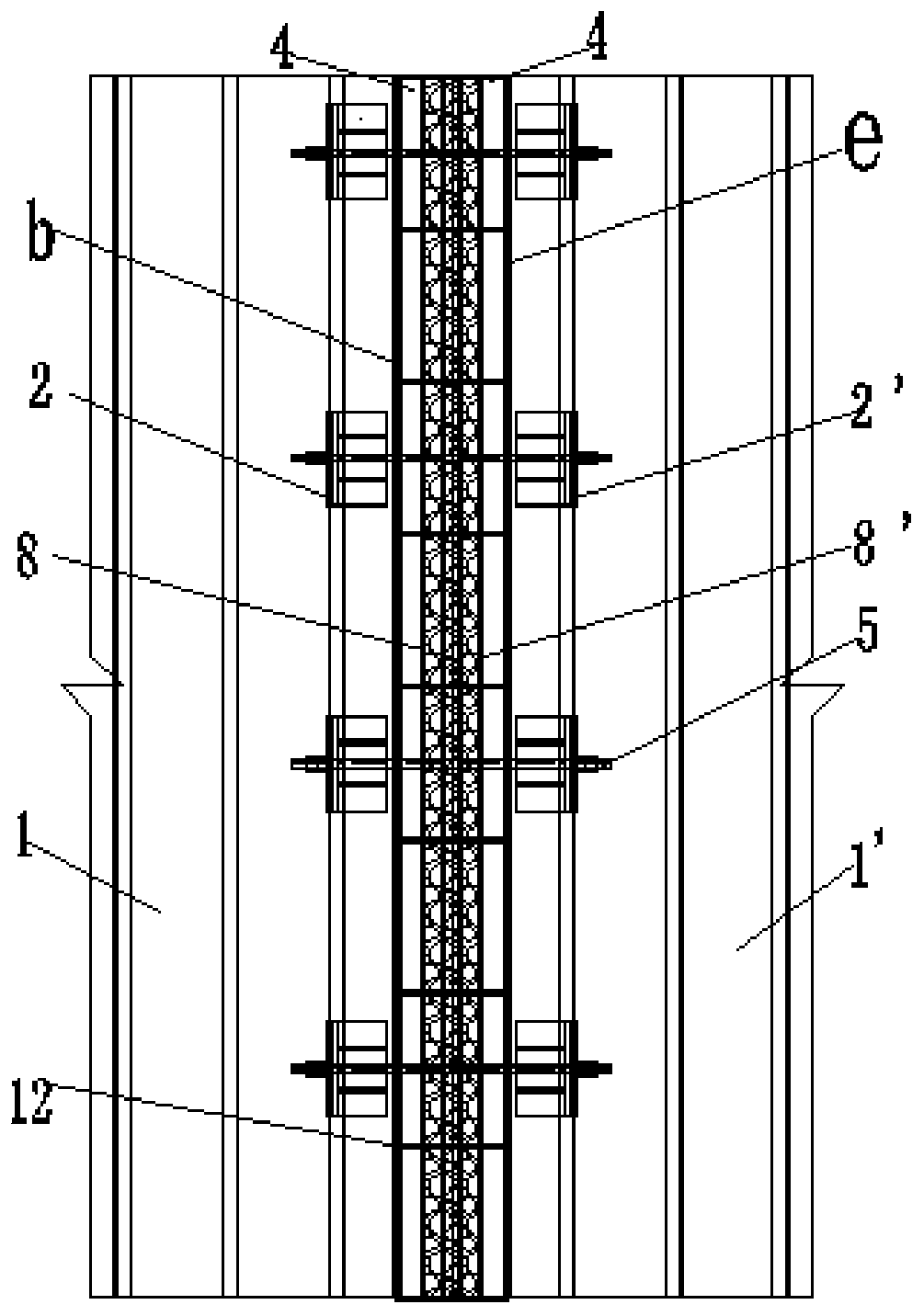 Double-wall steel hanging box cofferdam provided with rapid mounting and dismounting double lock catch devices