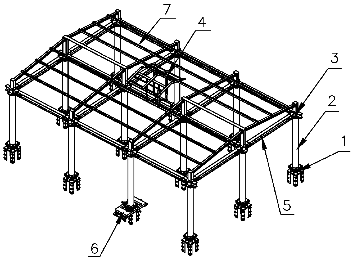 Extra-large steel structure supporting skeleton