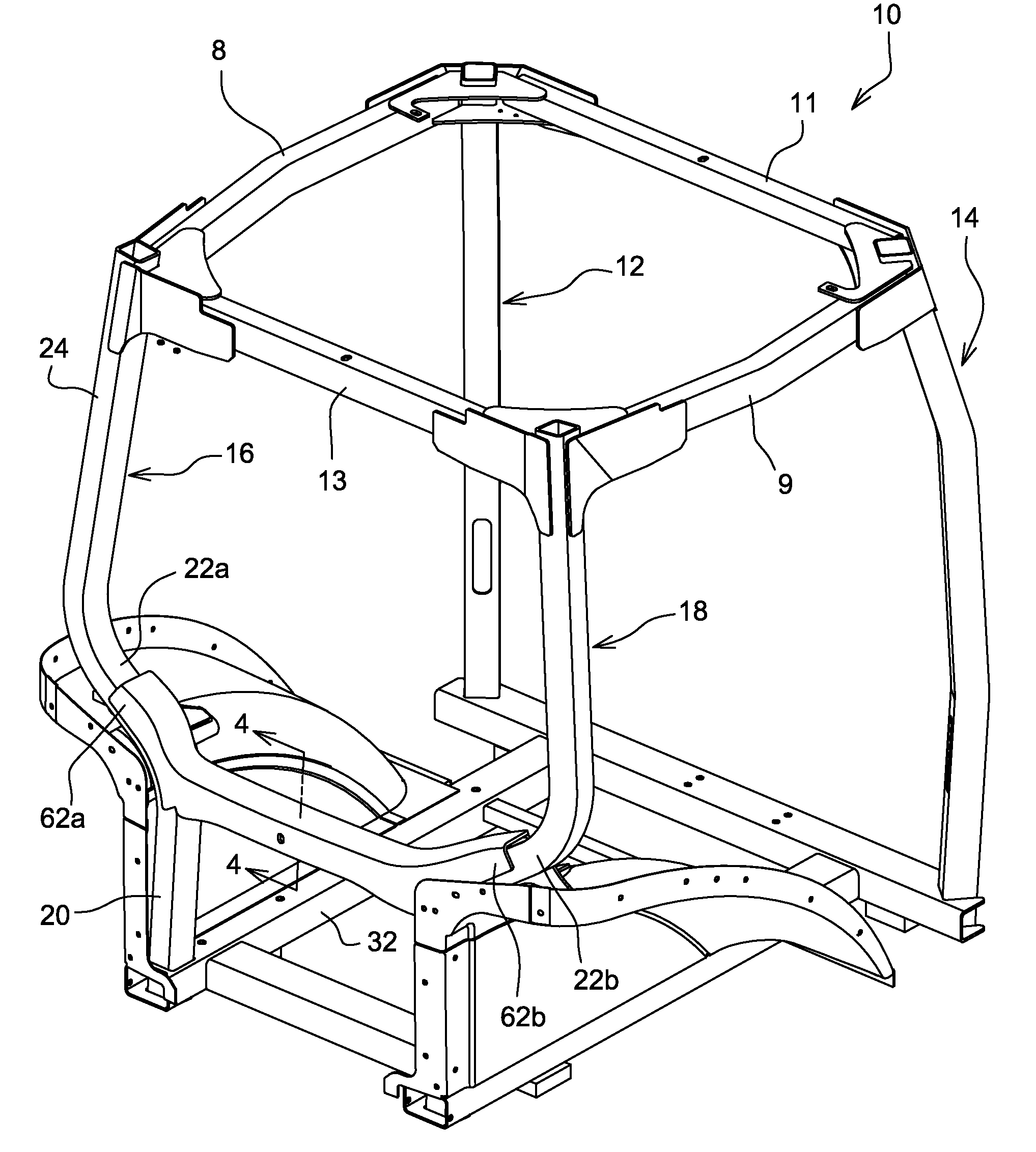 Cab frame beltline member