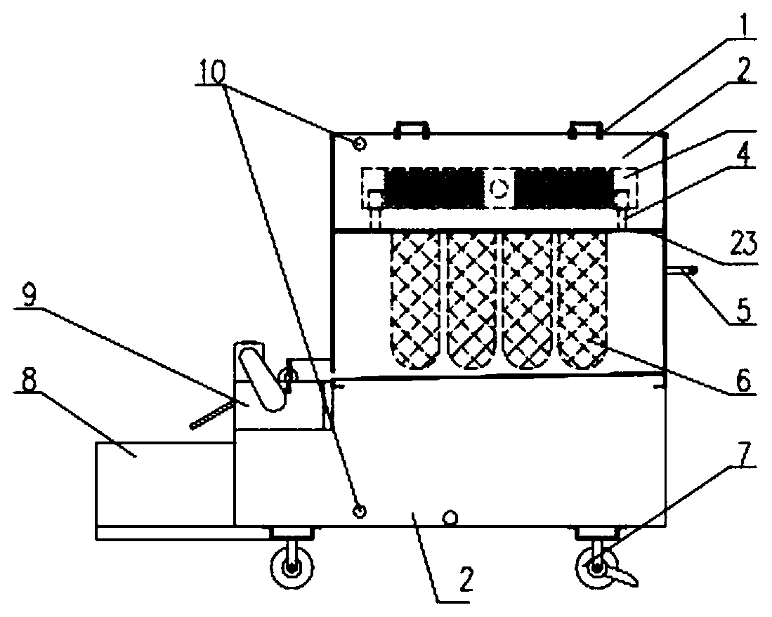 Movable tank liquid filtering device