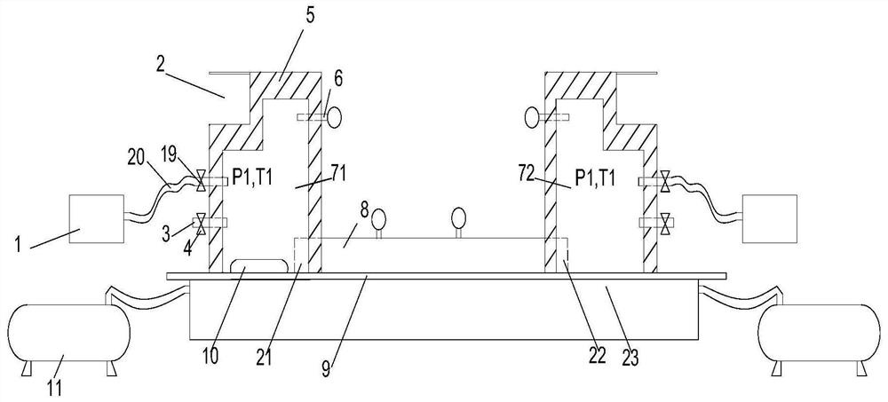 Tunnel aerodynamic effect motion model test system and method in high-cold and high-altitude environment