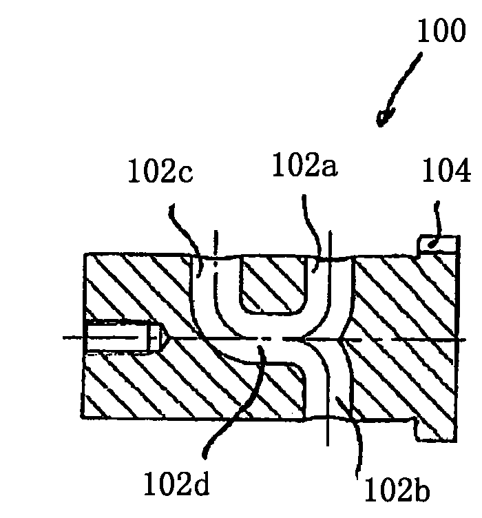 Arrangement for the sealing of channel sections in a hot or cold runner