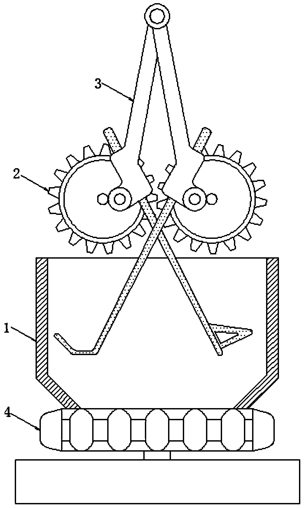 Waste paper deinking equipment used for beater and capable of realizing uniform stirring through intermittent material falling