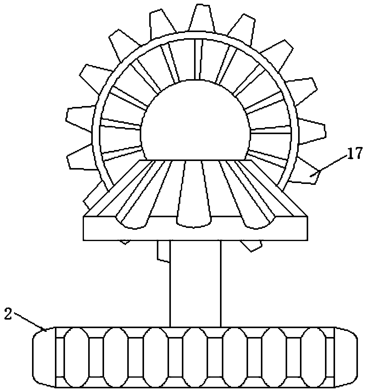 Waste paper deinking equipment used for beater and capable of realizing uniform stirring through intermittent material falling