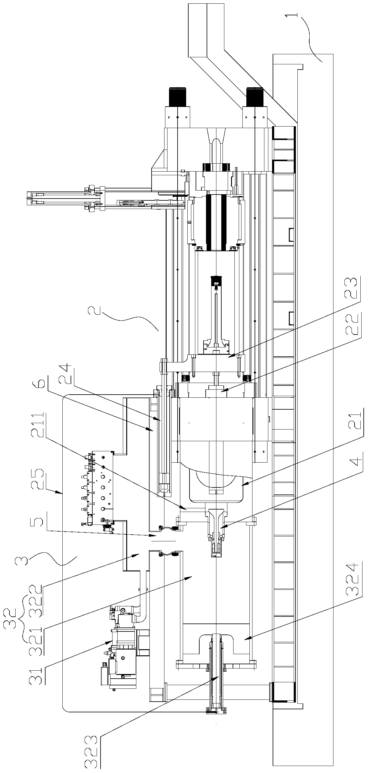 An improved profile extruder with closed pressurized oil supply