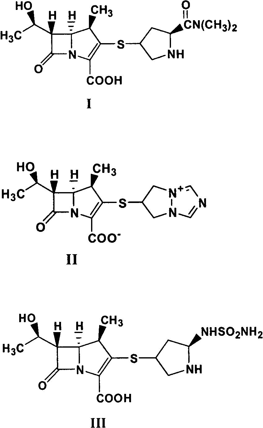 Method for synthesizing 1 beta methyl carbapenem antibiotic