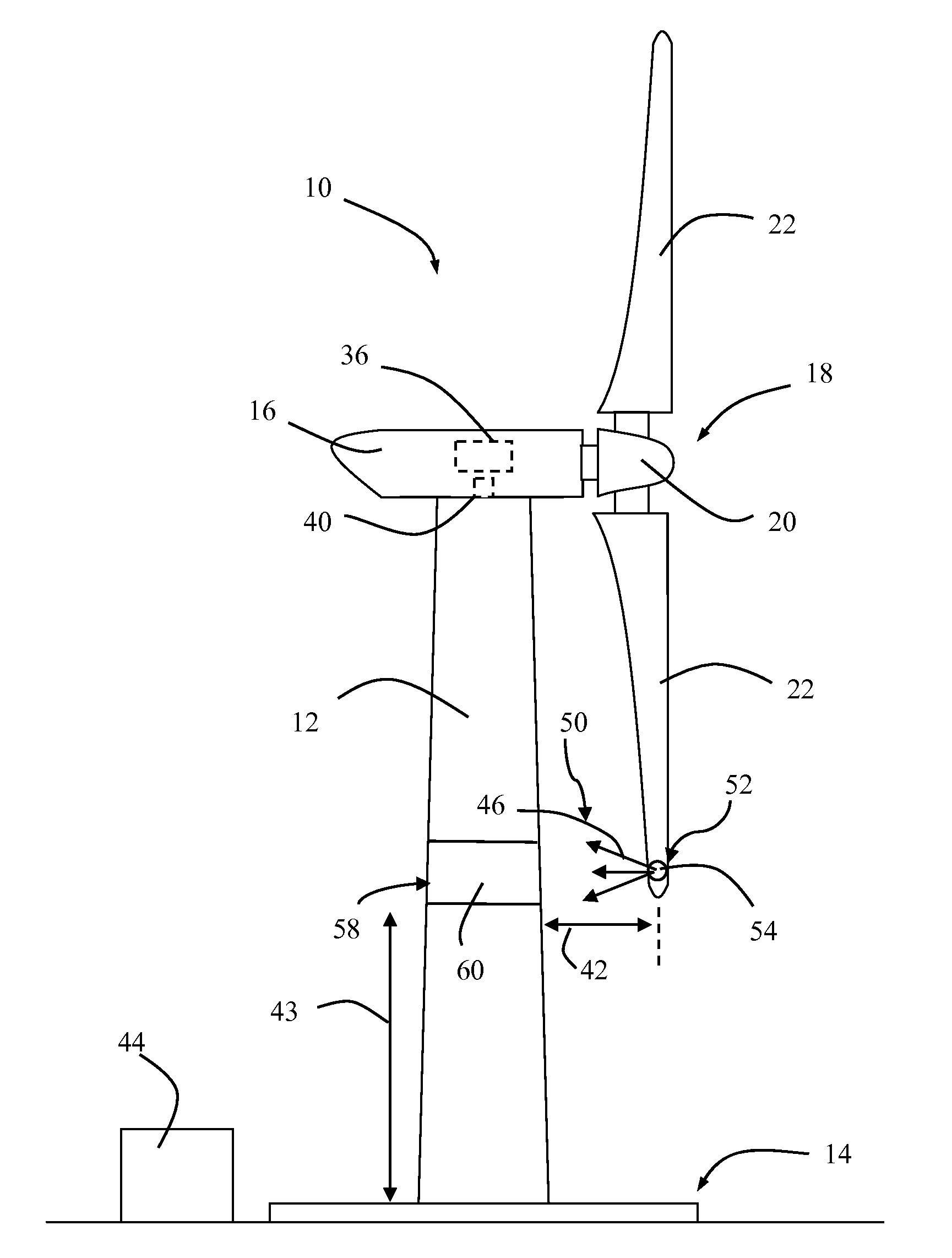 System for detecting proximity between a wind turbine blade and a tower wall