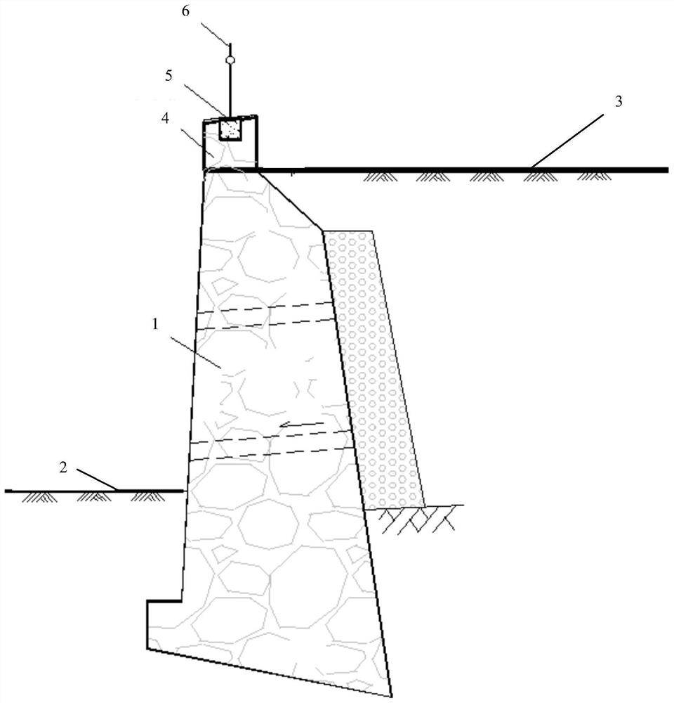 Road shoulder type retaining wall top safety protection structure and construction method