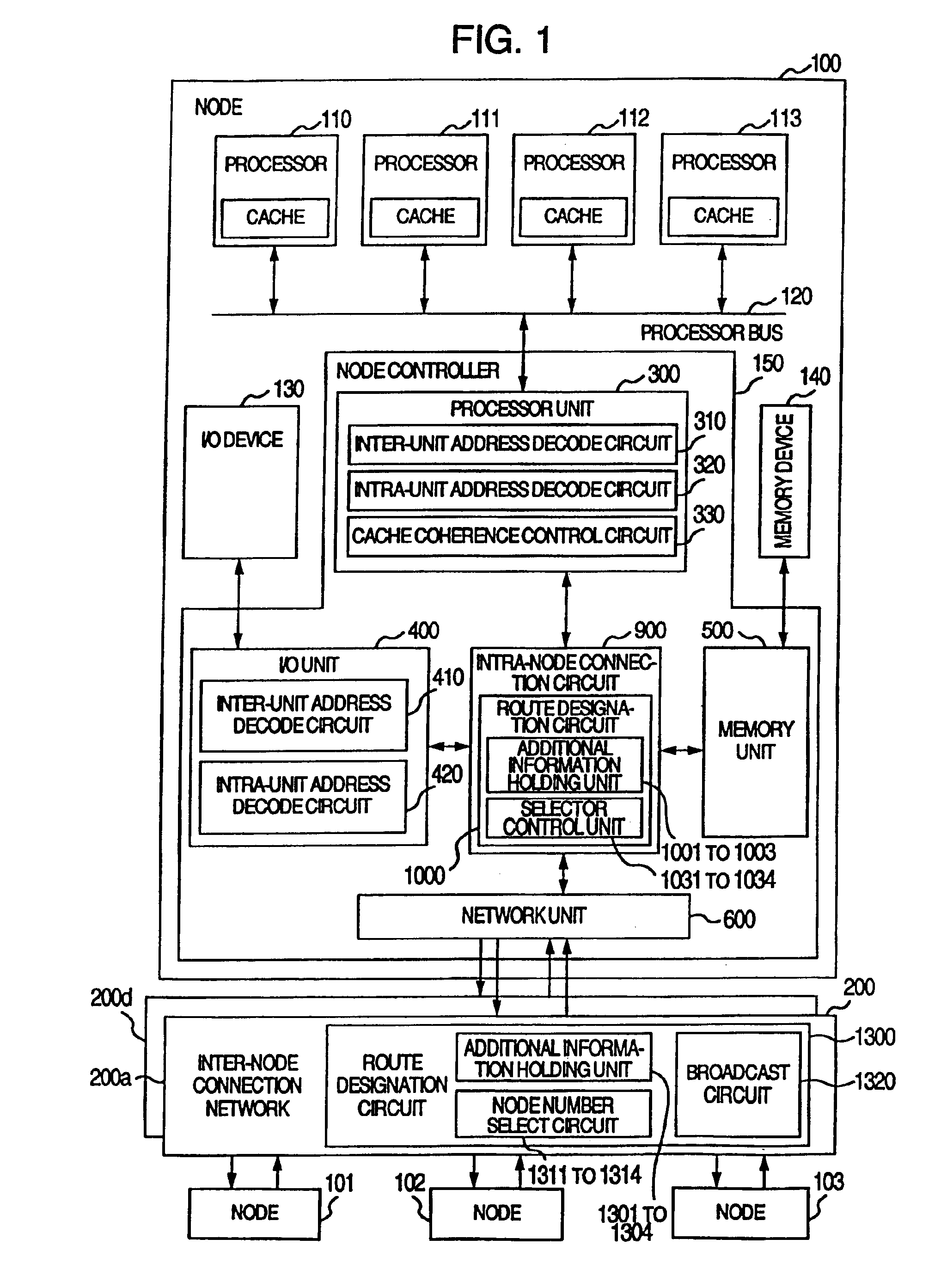 Shared memory multiprocessor performing cache coherence control and node controller therefor