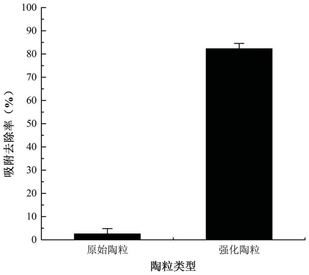 A method for improving the adsorption performance of ceramsite, modified ceramsite and its application