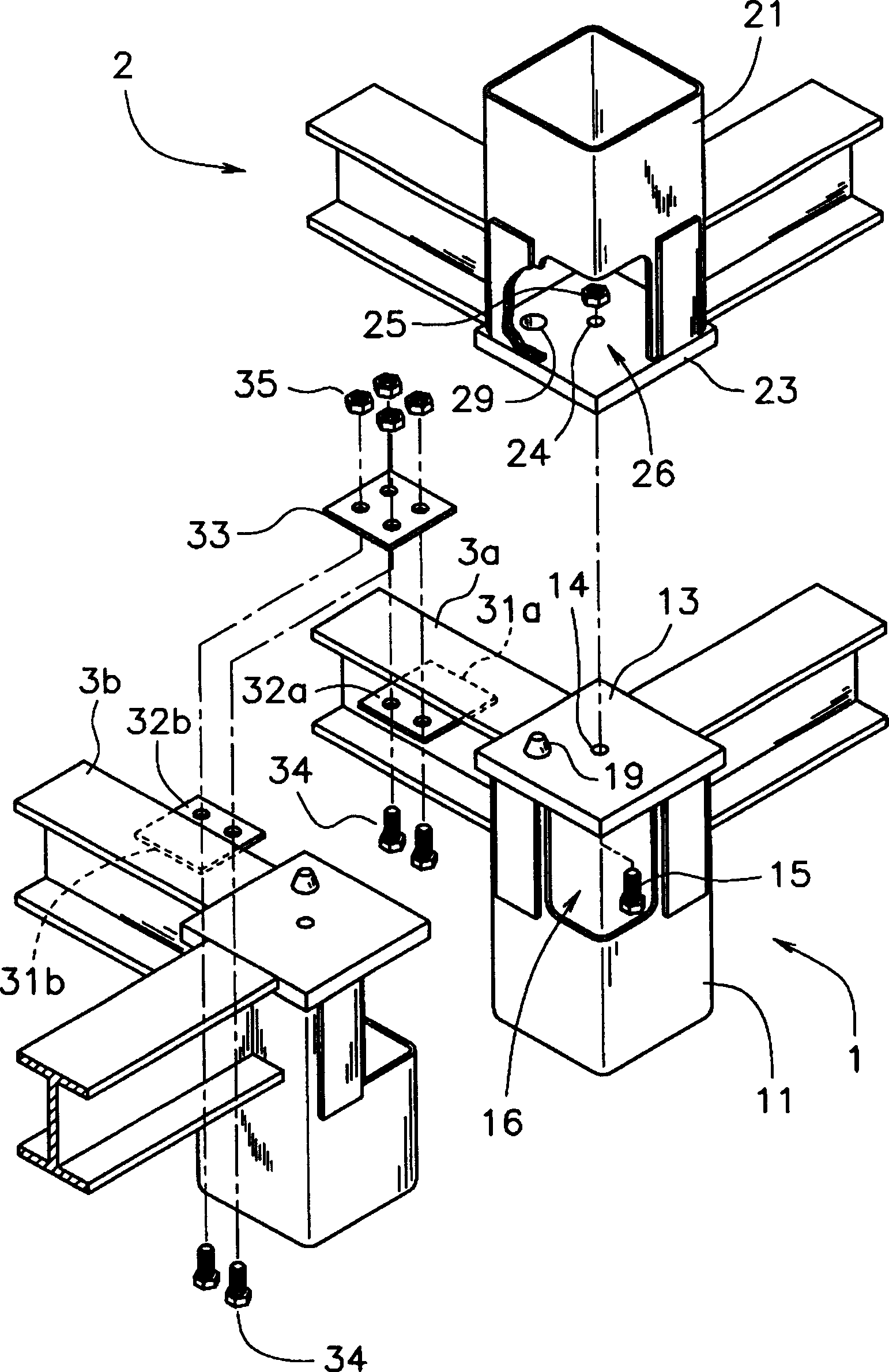 Joint structure and method for building structural component unit