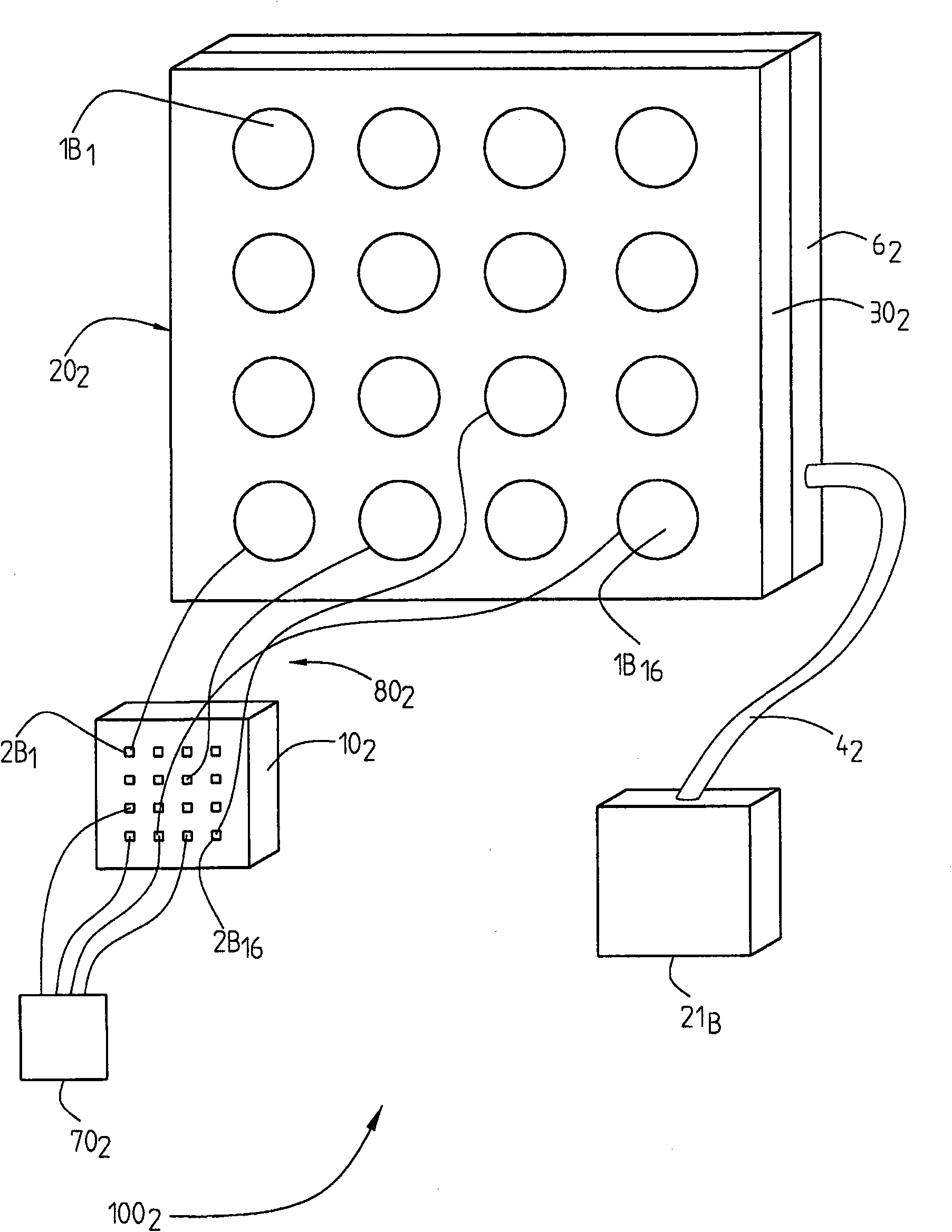 An arrangement for optical representation and wireless communication