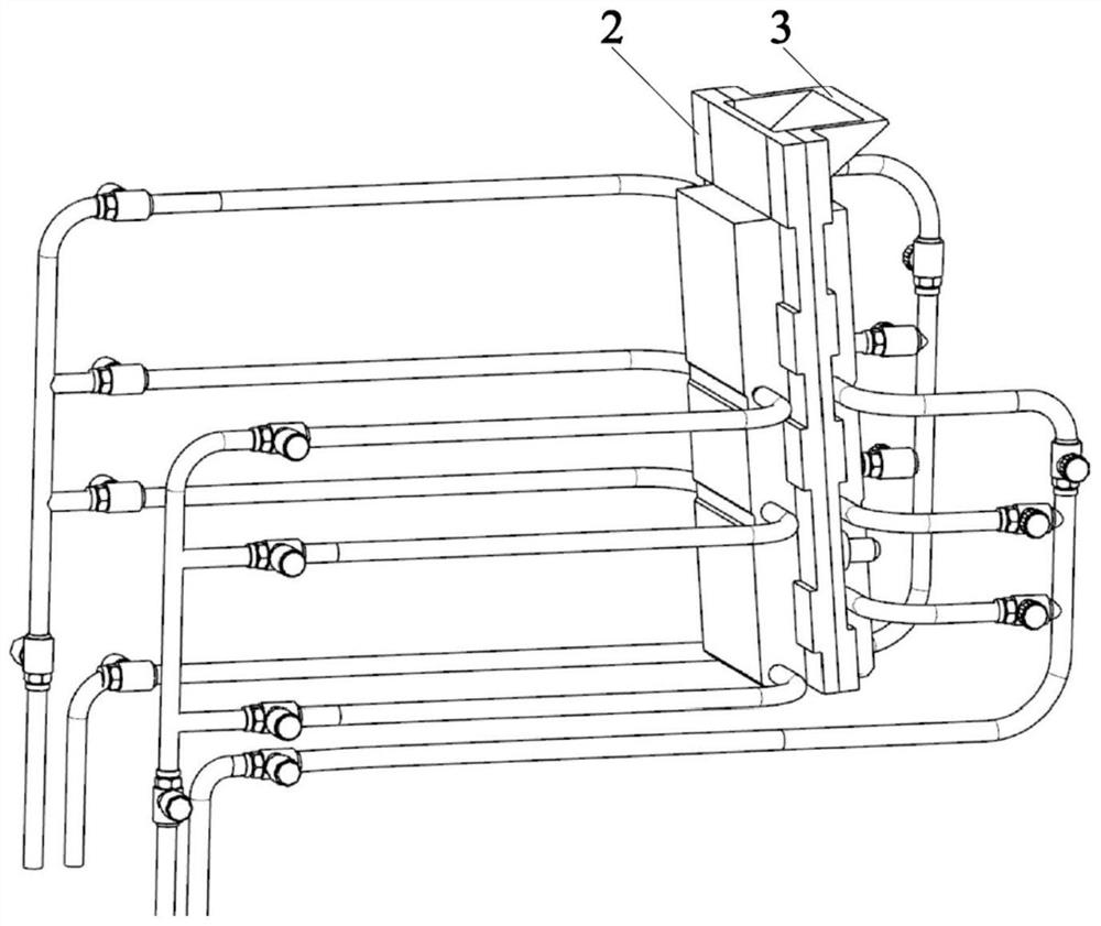 Opposite-opening totally-closed melt confined flow induced nucleation semi-solid slurry preparation device