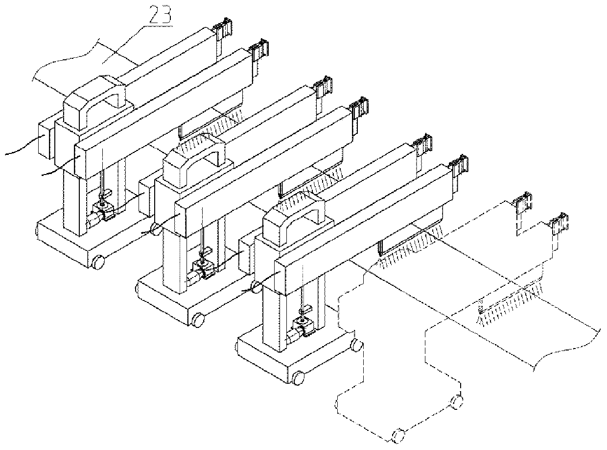 Electrostatic powder spraying trolley for multi-shunt electrostatic external