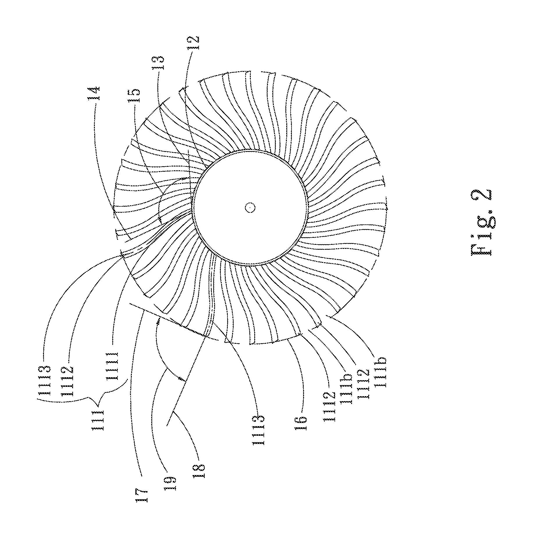 Centrifugal fan impeller structure