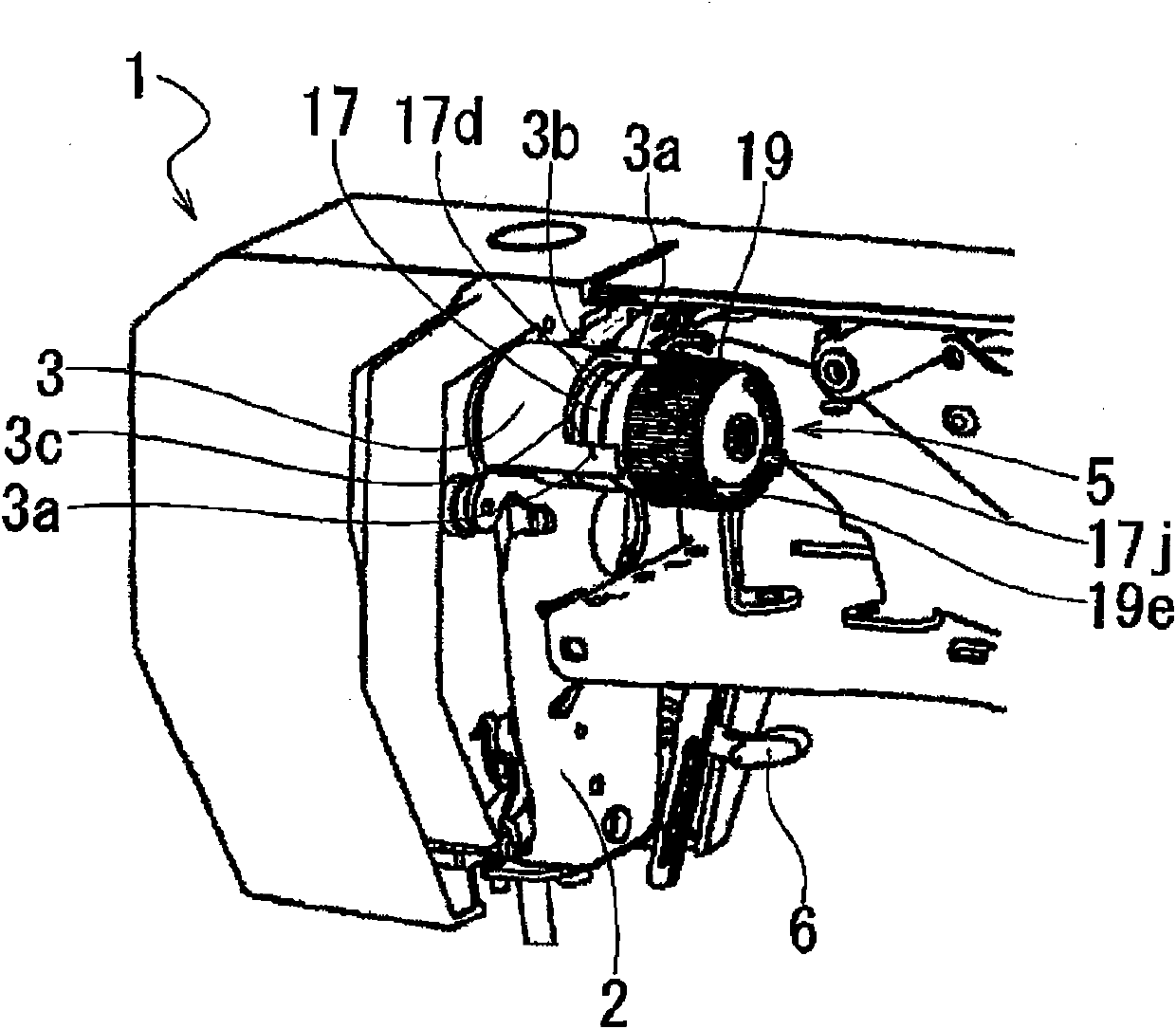 Sewing device with an upper thread tension adjustment device