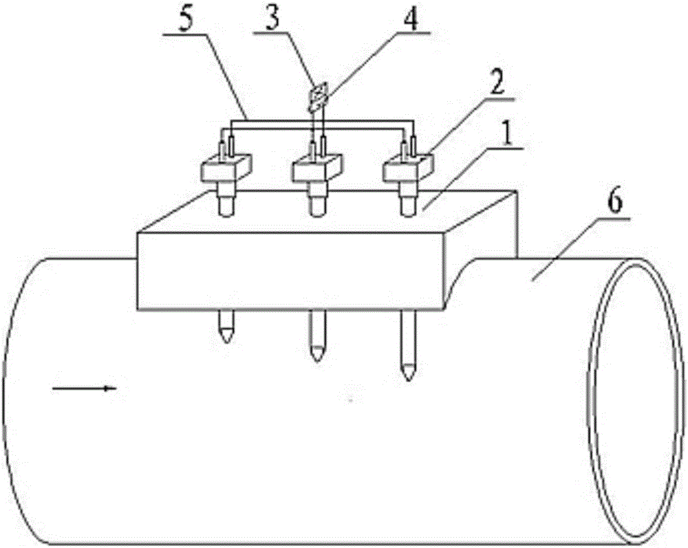 Multichannel rectangular needle tube flow measurement device