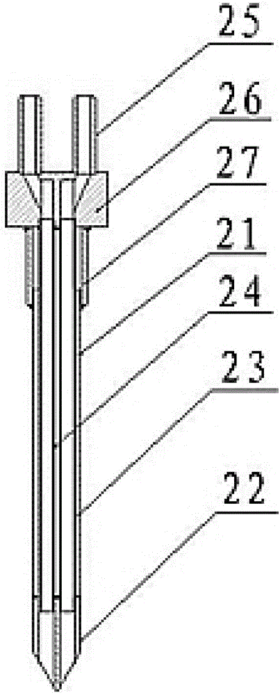 Multichannel rectangular needle tube flow measurement device