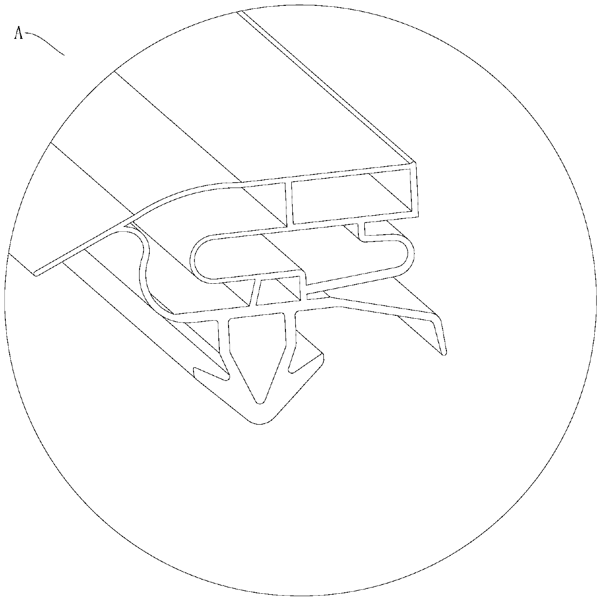 Pressure relief door seal for refrigeration equipment and refrigeration equipment