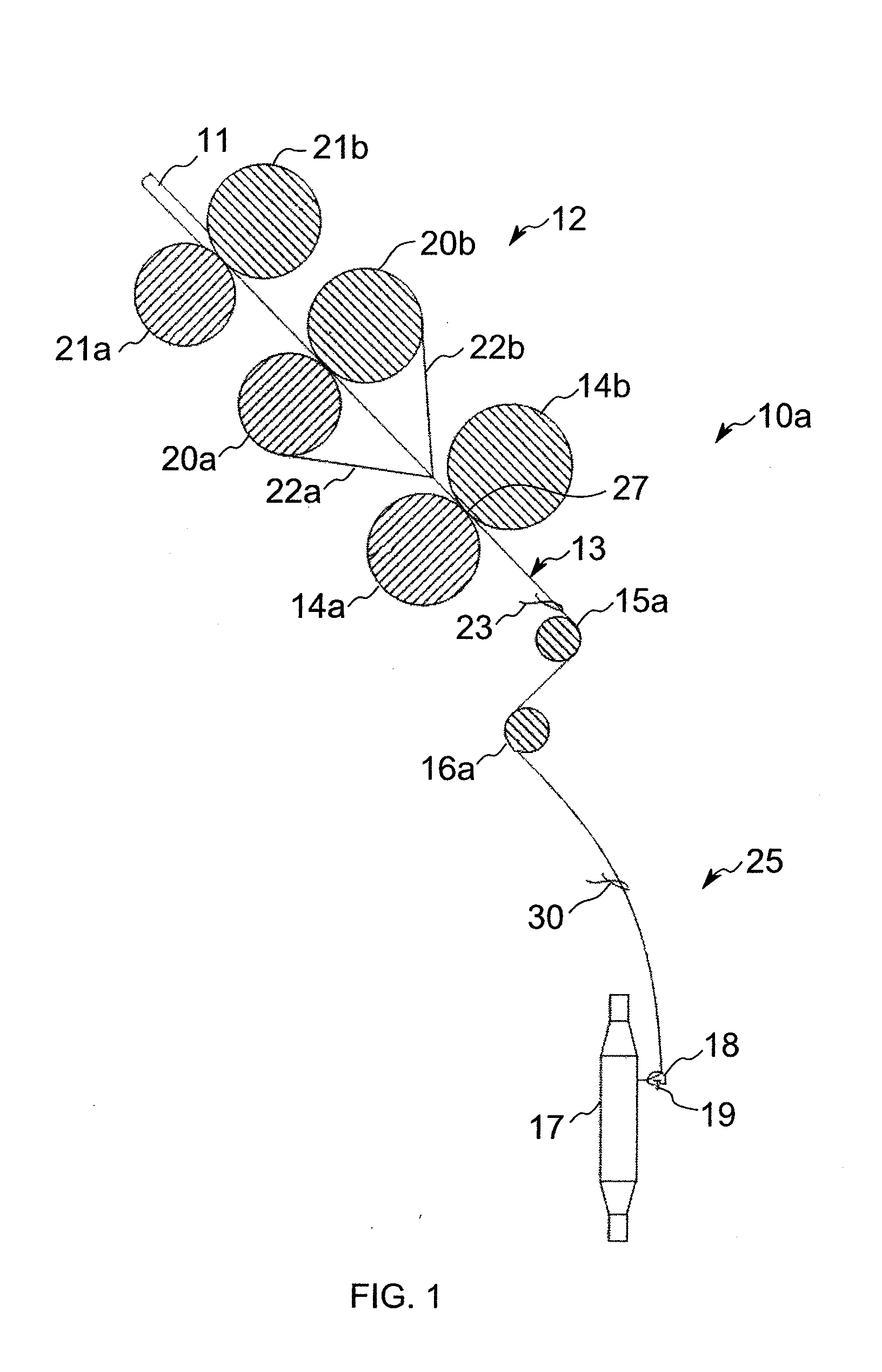 Method and apparatus for imparting false twist to yarn before ring spinning