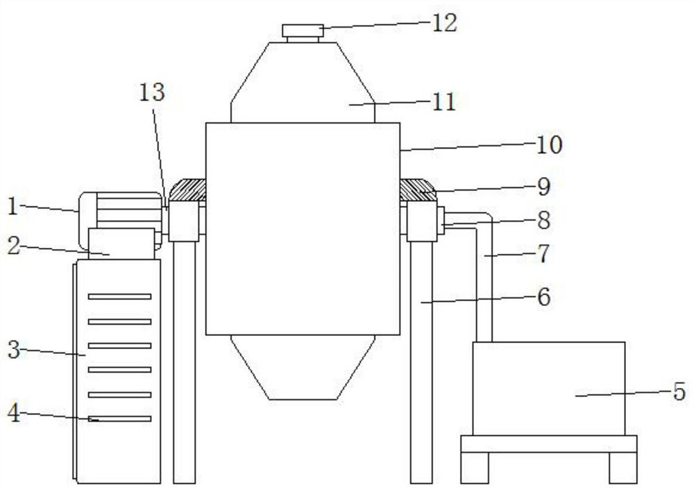 A vacuum drum type polyester solid phase polymerization device