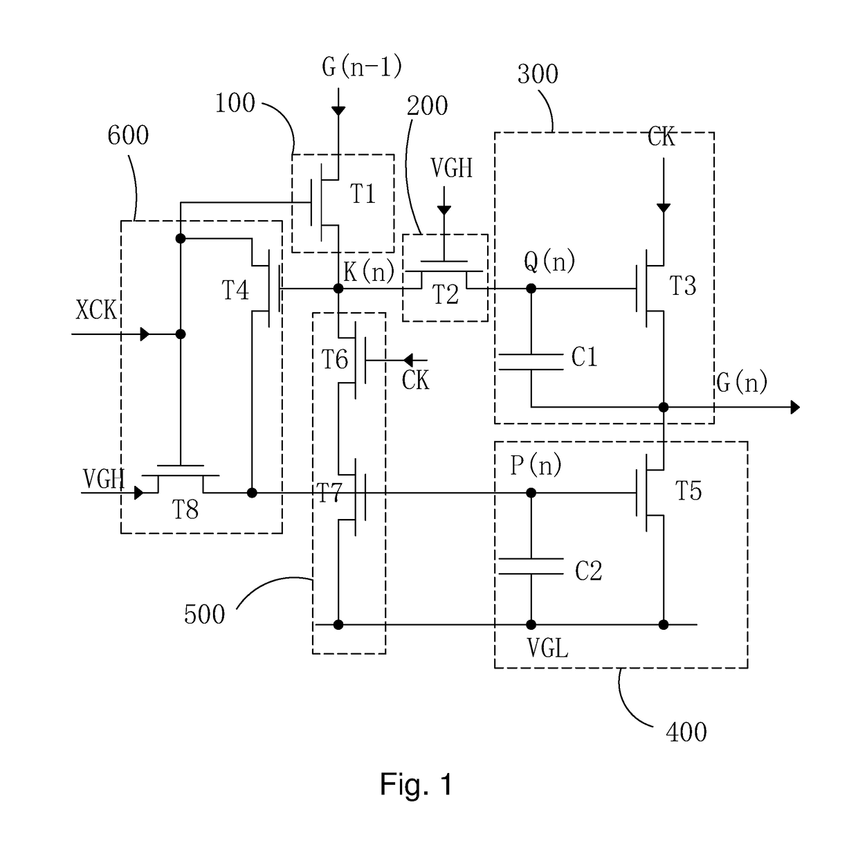 Goa circuit for narrow border LCD panel