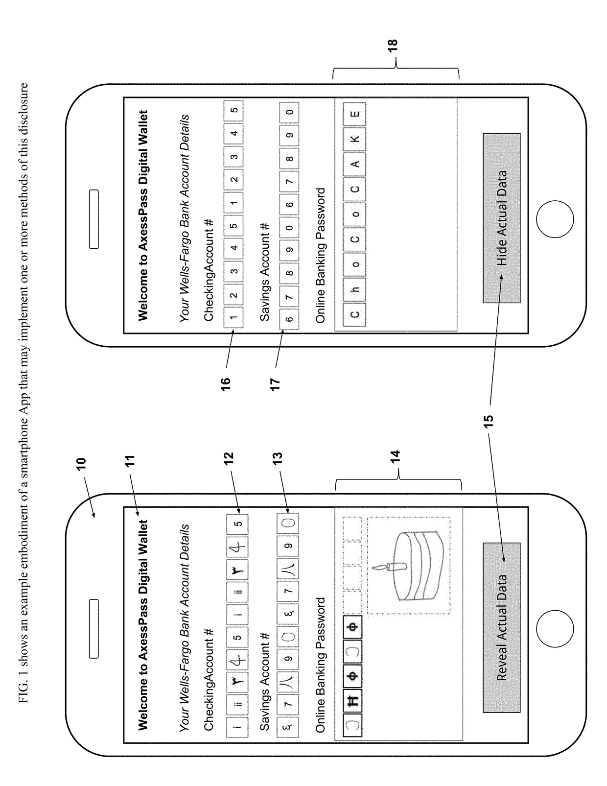 Method for saving, sending and recollection of confidential user data