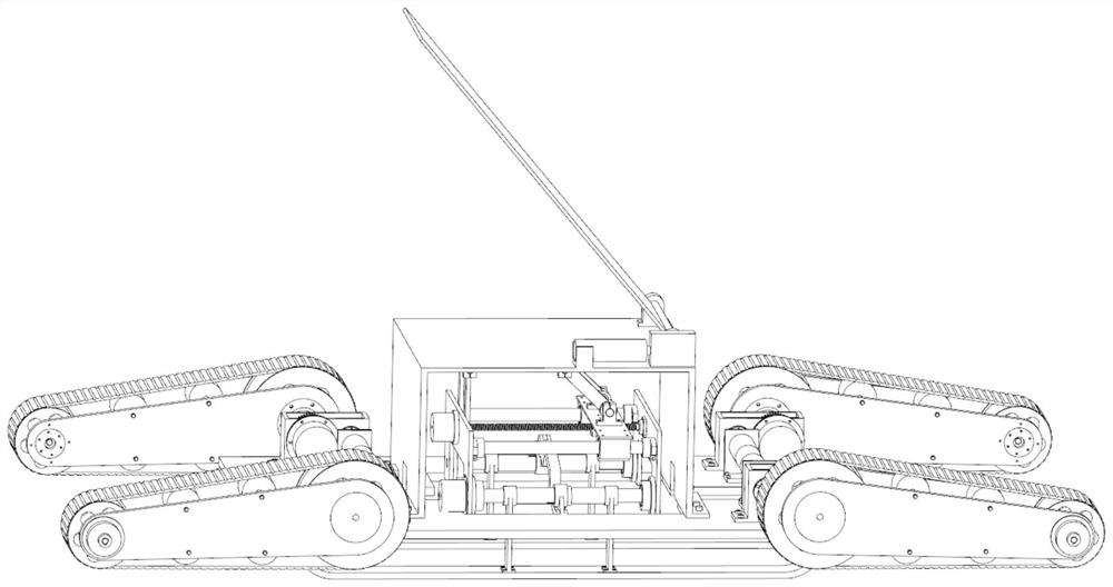 A crawler sled compound walking polar robot